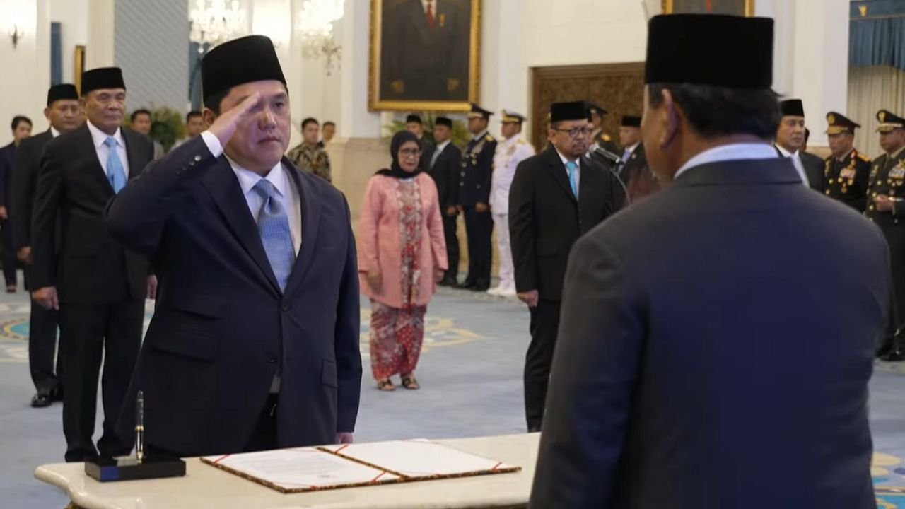 Erick Thohir Resmi di Lantik sebagai Menteri Pemuda dan Olahraga