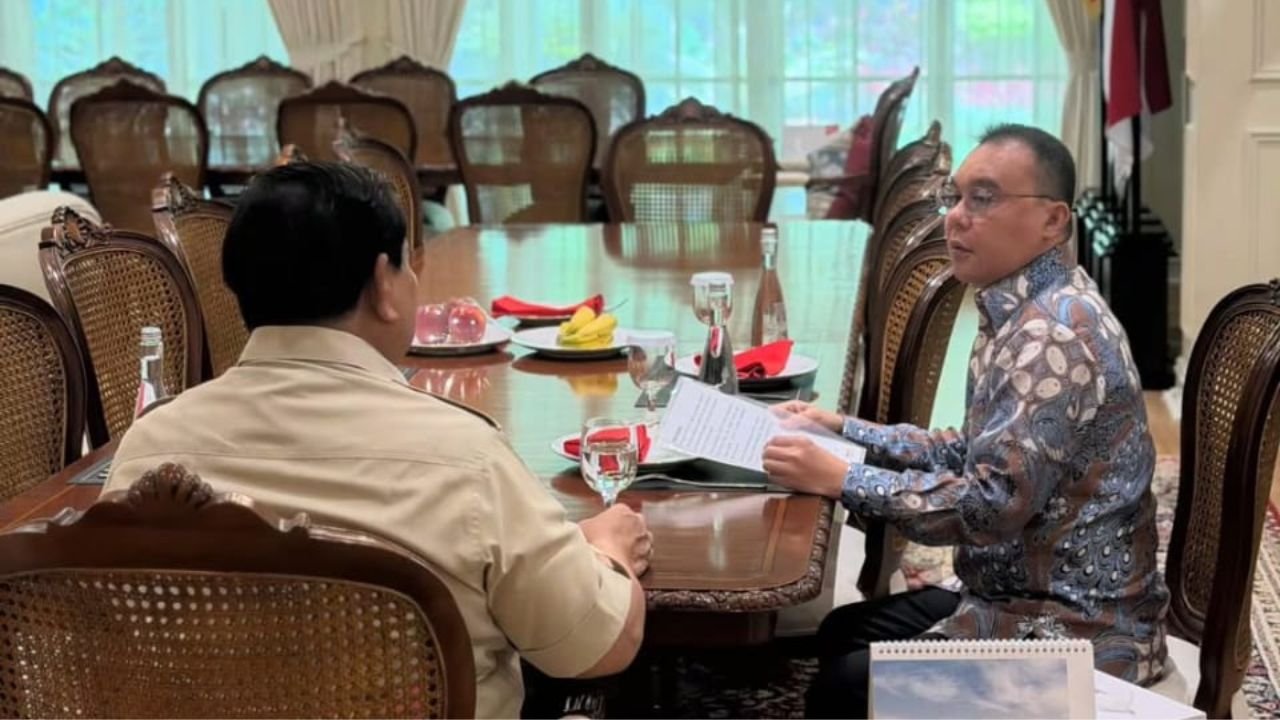 Prabowo Panggil Dasco Bahas Situasi Nasional di Widya Chandra