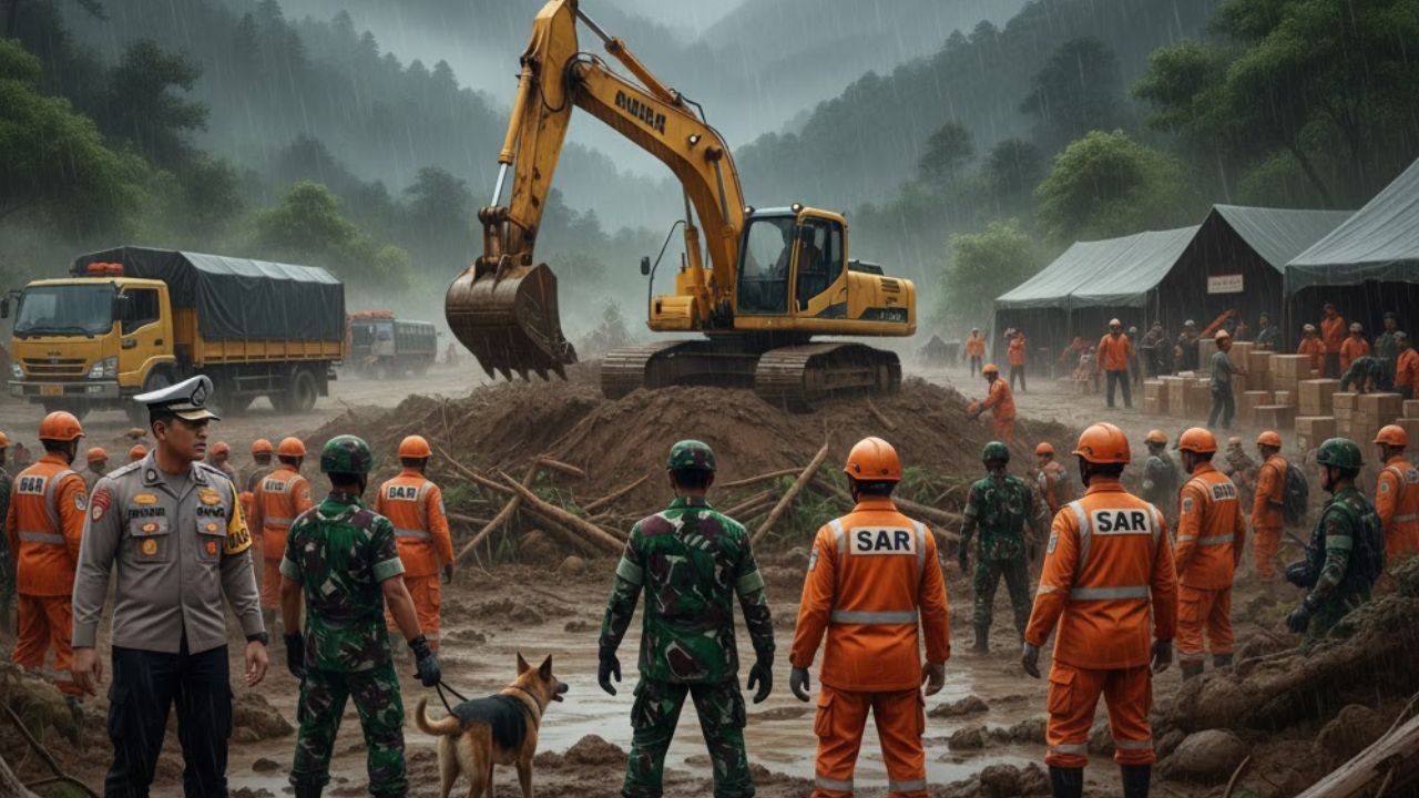 Tim Gabungan Fokus Cari 73 Korban Hilang Longsor Cisarua, Bantuan Logistik Terus Mengalir