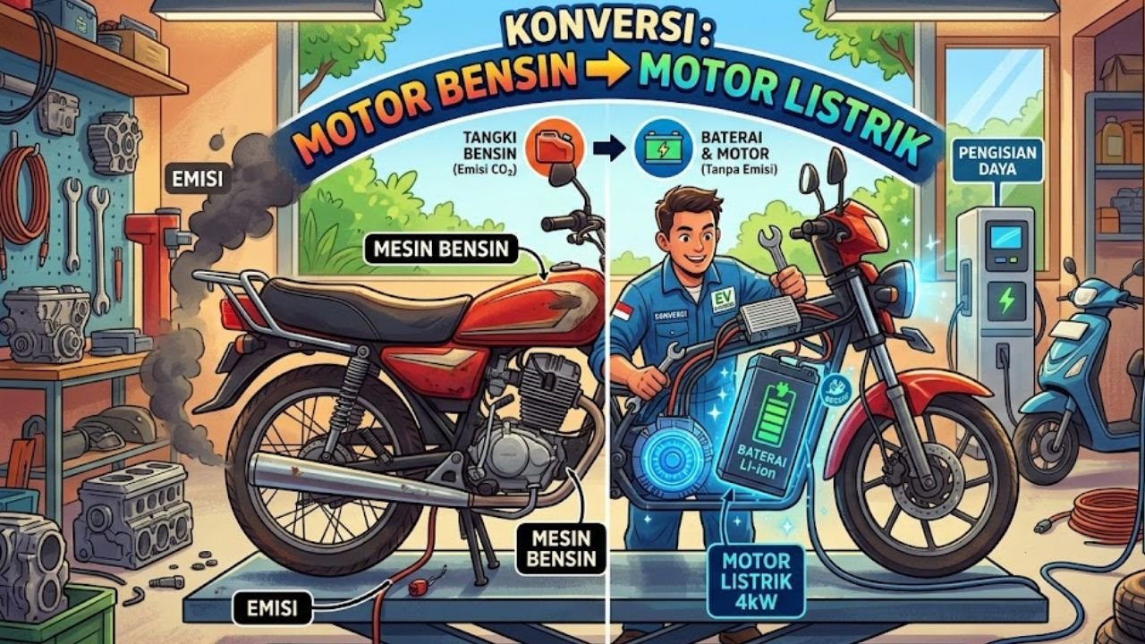 Pemerintah Targetkan 120 Juta Motor BBM Dikonversi ke Listrik dalam 3-4 Tahun