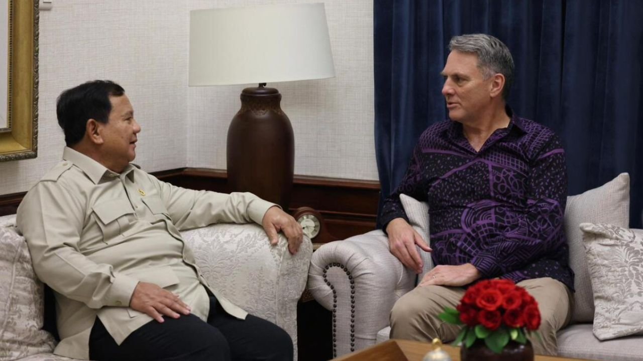 Prabowo Sambut Hangat Wakil PM Australia Richard Marles di Kertanegara