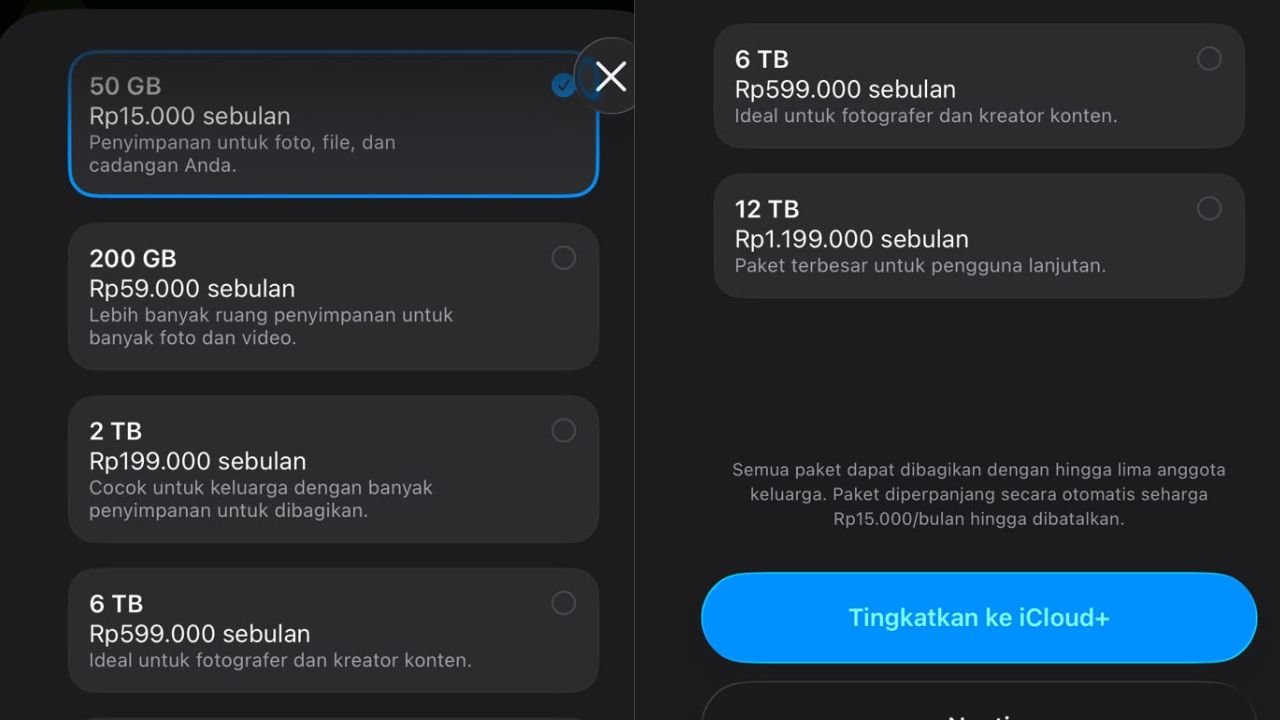 Apple Naikkan Harga iCloud Plus di Indonesia, Paket 12 TB Kini Rp1,1 Juta Lebih